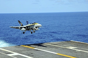 n F/A-18C Hornet lands aboard the aircraft carrier USS Ronald Reagan n F/A-18C Hornet lands aboard the aircraft carrier USS Ronald Reagan