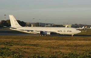 NATOs Boeing 707 TCA trainer aircraft taxiing at an airfield in Germany NATOs Boeing 707 TCA trainer aircraft taxiing at an airfield in Germany