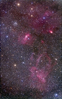 Nebulosity around the open cluster Messier 52, including the Bubble Nebula Nebulosity around the open cluster Messier 52, including the Bubble Nebula