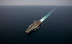 Nimitz class aircraft carrier USS Abraham Lincoln transits the Arabian Sea Nimitz class aircraft carrier USS Abraham Lincoln transits the Arabian Sea
