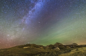 The northern autumn stars and constellations rising over Dinosaur Provincial Park The northern autumn stars and constellations rising over Dinosaur Provincial Park