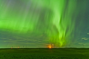 The northern lights as seen from the Wintering Hills Wind Farm, Alberta, Canada The northern lights as seen from the Wintering Hills Wind Farm, Alberta, Canada