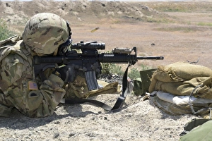Oregon Army National Guard fires an M4 rifle Oregon Army National Guard fires an M4 rifle