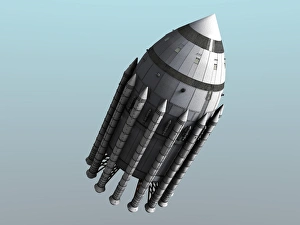 Orion-drive spacecraft in standard configuration for space flight Orion-drive spacecraft in standard configuration for space flight