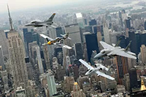 Images Dated 26th May 2006: A P-51 Mustang, an F-16 Fighting Falcon, an F-15 Eagle, and an A-10 Thunderbolt II