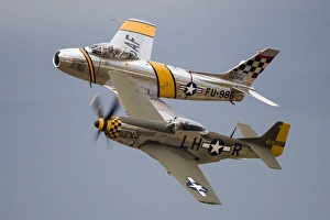 A P-51 Mustang and F-86 Sabre of the Warbird Heritage Foundation A P-51 Mustang and F-86 Sabre of the Warbird Heritage Foundation