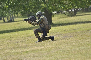 A pathfinder of the Belgian Army on guard in the feilds A pathfinder of the Belgian Army on guard in the feilds