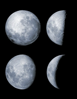 <b class=qtipBold><figcaption>Four phases of the moon</figcaption></b><br>Four phases of the moon.<br><em>© Rolf Geissinger/Stocktrek Images</em> Four phases of the moon