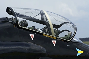Pilots in the cockpit of a BAE Hawk T1 aircraft of the Royal Air Force Pilots in the cockpit of a BAE Hawk T1 aircraft of the Royal Air Force
