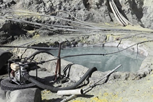 Pond for collecting spring water, Kawah Ijen Volcano, Java, Indonesia Pond for collecting spring water, Kawah Ijen Volcano, Java, Indonesia