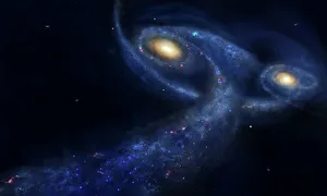 Cosmic Gallery: The predicted collision between the Andromeda galaxy and the Milky Way