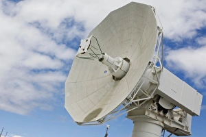 A radar dish aboard Mobile At-Sea Sensor barge A radar dish aboard Mobile At-Sea Sensor barge