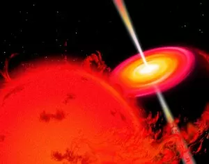 A red giant star orbiting a black hole