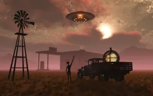Flying Saucers Gallery: A remote meeting place where aliens can drop off and pick up equipment