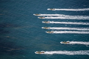 Republic of Korea amphibious assault vehicles maneuver in formation in Busan Republic of Korea amphibious assault vehicles maneuver in formation in Busan