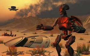 Flying Saucers Gallery: A robot helping to recover a crashed UFO