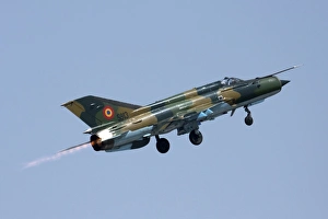 Romanian Air Force MiG-21 Lancer with afterburner, Romania Romanian Air Force MiG-21 Lancer with afterburner, Romania