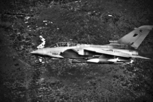 A Royal Air Force Tornado GR4 during low fly training in North Wales A Royal Air Force Tornado GR4 during low fly training in North Wales