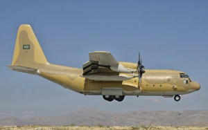 A Royal Saudi Air Force C-130 prepares for landing A Royal Saudi Air Force C-130 prepares for landing