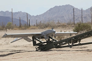 An RQ-7 Shadow unmanned aerial vehicle ready to launch An RQ-7 Shadow unmanned aerial vehicle ready to launch