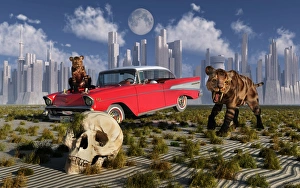 Sabre-toothed tigers find a 1950s American Chevrolet and signs of civilization Sabre-toothed tigers find a 1950s American Chevrolet and signs of civilization