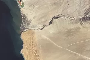 Satellite image of the Swakop River in the western part of Namibia