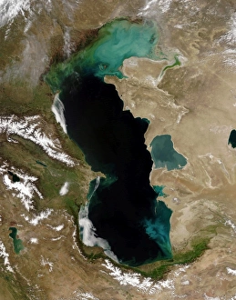 Satellite view of the Caspian Sea Satellite view of the Caspian Sea
