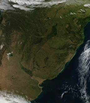 Satellite view of South America Satellite view of South America