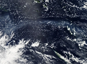 Satellite view of vog and ash from the Ambrym Volcano Satellite view of vog and ash from the Ambrym Volcano