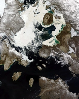 Sea ice and sediment visible in Nunavut, Canada Sea ice and sediment visible in Nunavut, Canada