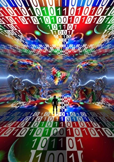 The search for extraterrestrial life, a 3D concept The search for extraterrestrial life, a 3D concept