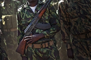 A soldier with the Armed Forces for the Defense of Mozambique A soldier with the Armed Forces for the Defense of Mozambique