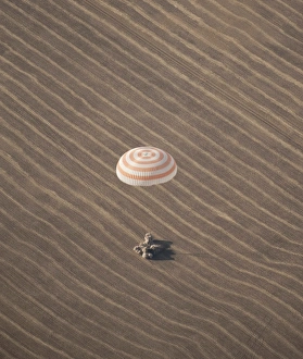 The Soyuz TMA-14 spacecraft lands in Kazakhstan The Soyuz TMA-14 spacecraft lands in Kazakhstan