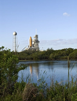 Space Shuttle Atlantis sits ready on the launch pad Space Shuttle Atlantis sits ready on the launch pad