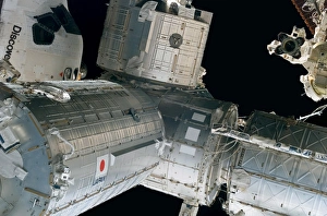 Space Shuttle Discovery and components of the International Space Station Space Shuttle Discovery and components of the International Space Station