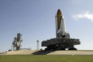 Space Shuttle Endeavour approaches the launch pad at Kennedy Space Center Space Shuttle Endeavour approaches the launch pad at Kennedy Space Center