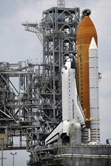 Space Shuttle Endeavour on the launch pad at Kennedy Space Center Space Shuttle Endeavour on the launch pad at Kennedy Space Center