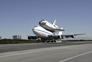 Space Shuttle Endeavour mounted on a modified Boeing 747 shuttle carrier aircraft Space Shuttle Endeavour mounted on a modified Boeing 747 shuttle carrier aircraft