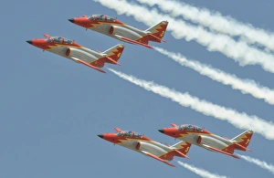 Spanish Air Force Patrulla Aguila performing at an airshow in Morocco Spanish Air Force Patrulla Aguila performing at an airshow in Morocco
