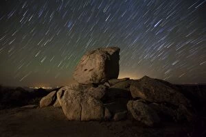 Light Painting Gallery: Star trails and large boulders Anza Borrego Desert State Park, California
