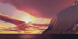 The sun blazes with its dying embers before sunset The sun blazes with its dying embers before sunset