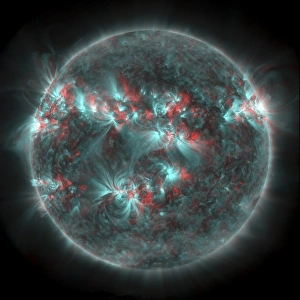Full Sun with lots of sunspots and active regions in 3D Full Sun with lots of sunspots and active regions in 3D