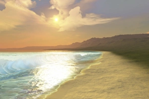 Sunset on a quiet peaceful beach with gorgeous water Sunset on a quiet peaceful beach with gorgeous water