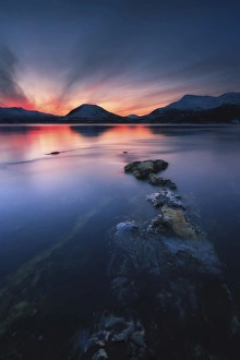 Sunset over Tjeldsundet, Troms County, Norway Sunset over Tjeldsundet, Troms County, Norway
