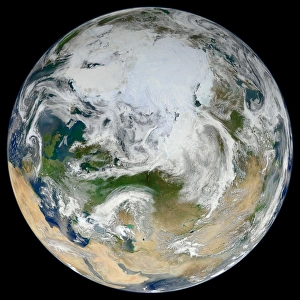 A synthesized view of Earth showing the Arctic, Europe and Asia A synthesized view of Earth showing the Arctic, Europe and Asia
