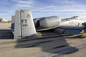 The tail section of an A-10 Thunderbolt II makes direct contact with the runway The tail section of an A-10 Thunderbolt II makes direct contact with the runway