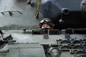 Tank driver of a Leopard 1A5 MBT of the Belgian Army Tank driver of a Leopard 1A5 MBT of the Belgian Army