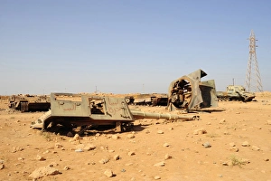 A tracked artillery vehicle destroyed by NATO forces outside Benghazi, Libya A tracked artillery vehicle destroyed by NATO forces outside Benghazi, Libya