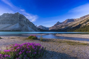 Twilight on Bow Lake, Banff National Park, Canada Twilight on Bow Lake, Banff National Park, Canada