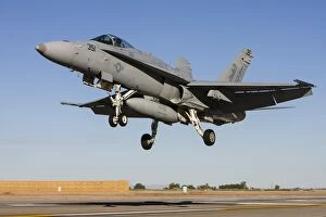 Images Dated 9th November 2010: A U. S. Navy F / A-18C Hornet prepares for landing
